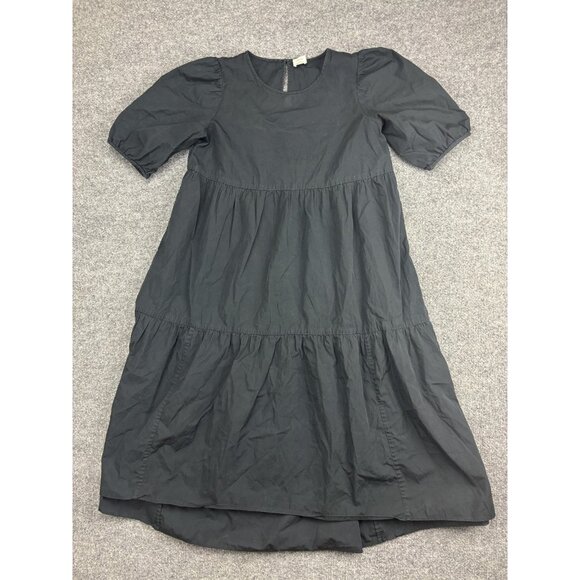 Wilfred Dresses & Skirts - Wilfred Dress Womens XS Black Tiered Puff Sleeve‎ Cotton Keyhole Back Aritzia